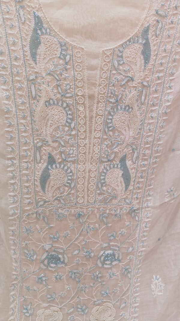 Mul Chanderi Kurti Fabric with Dupatta - Image 2