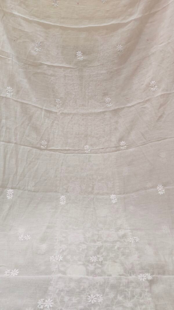 Mul Chanderi Kurti Fabric With Dupatta - Image 4