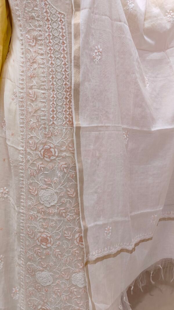 Mul Chanderi Kuri Fabric With Dupatta - Image 5