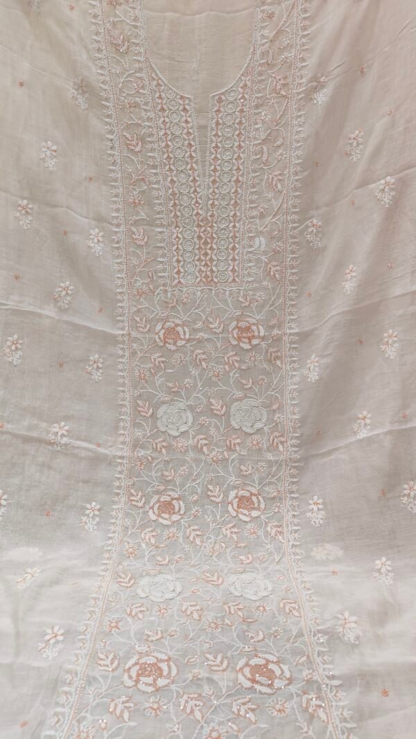 Mul Chanderi Kuri Fabric With Dupatta - Image 3