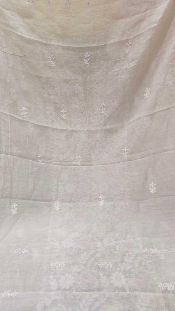 Mul Chanderi Kurta Fabric with Dupatta - Image 6