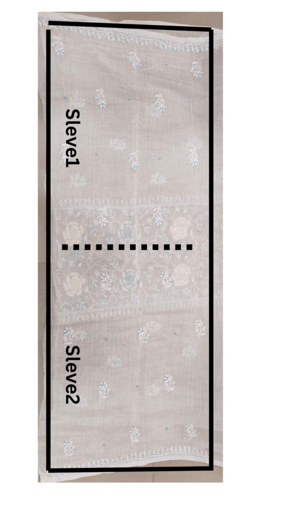 Mul Chanderi Kurti Fabric with Dupatta - Image 5
