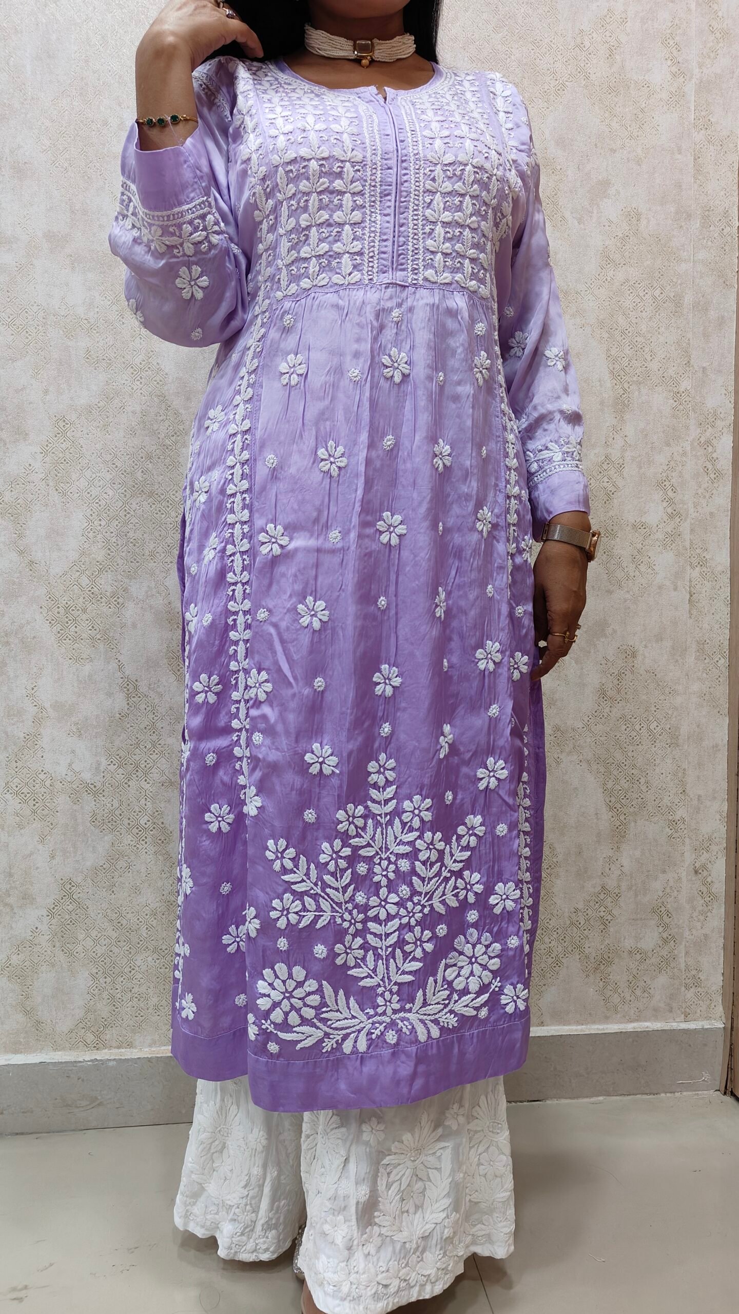 Pure Modal Satin Nyra Kurti - Image 2