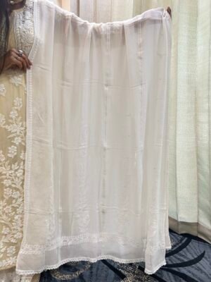 Pure Viscose Dupatta With Shadow Chikankari Work