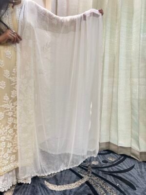 Chiffon Dupatta With Double Side Lace Work