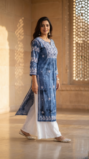 Pure Mul Cotton Denim Print Kurti