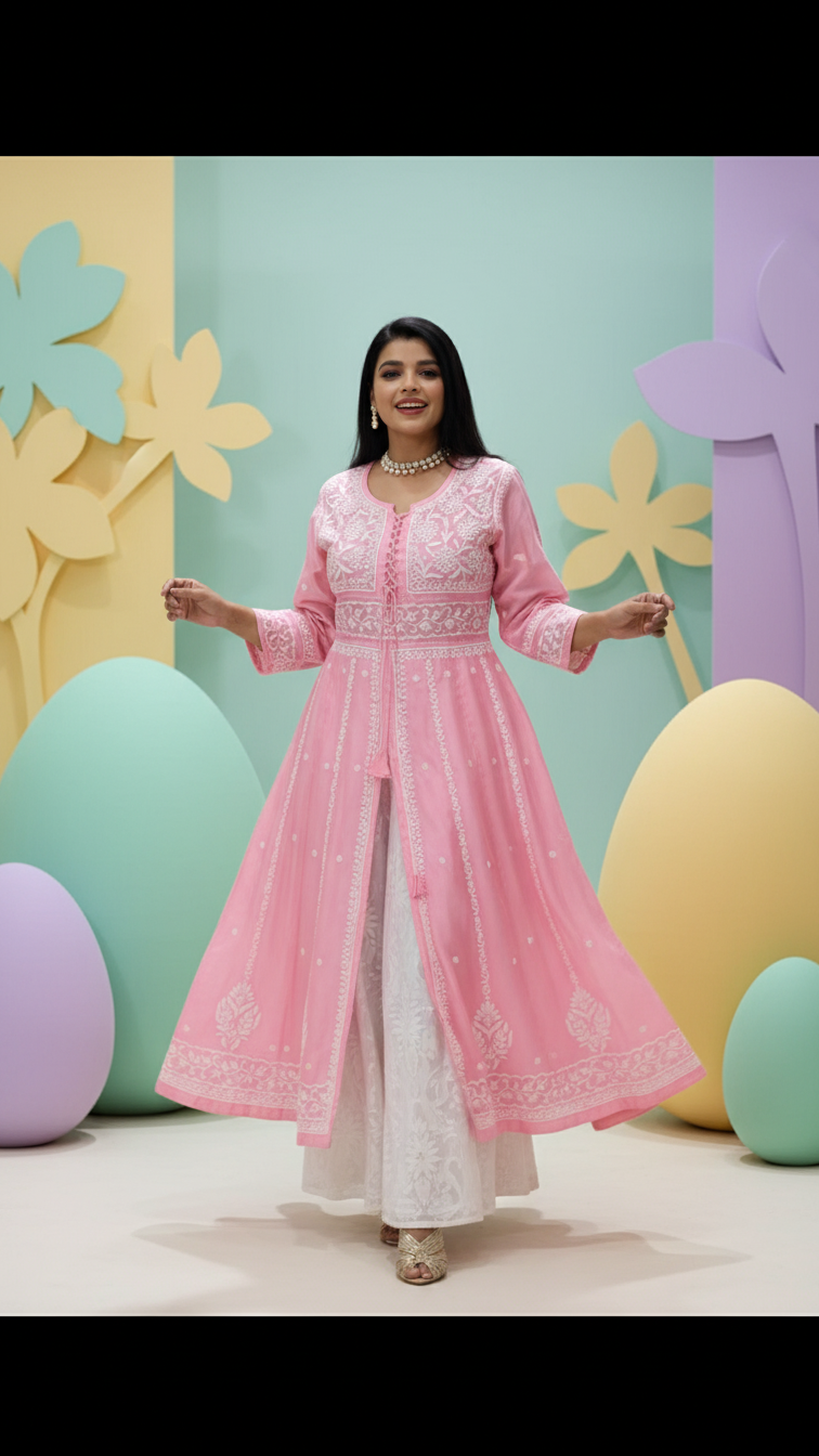 Pure Banarasi Chanderi Gown - Image 2