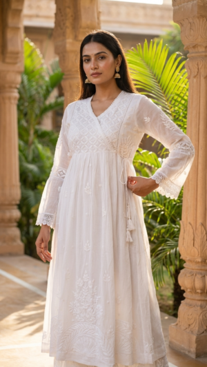 Pure Viscose Angrakha Gown