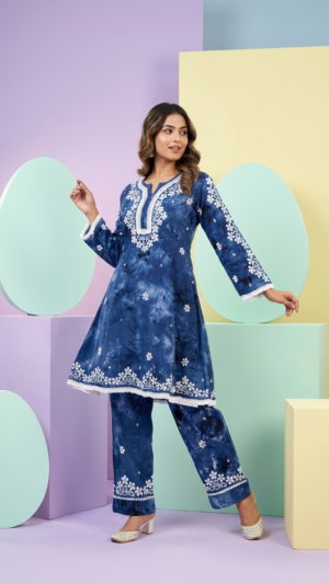 Pure Mul Cotton Kurta and Pant Set.
