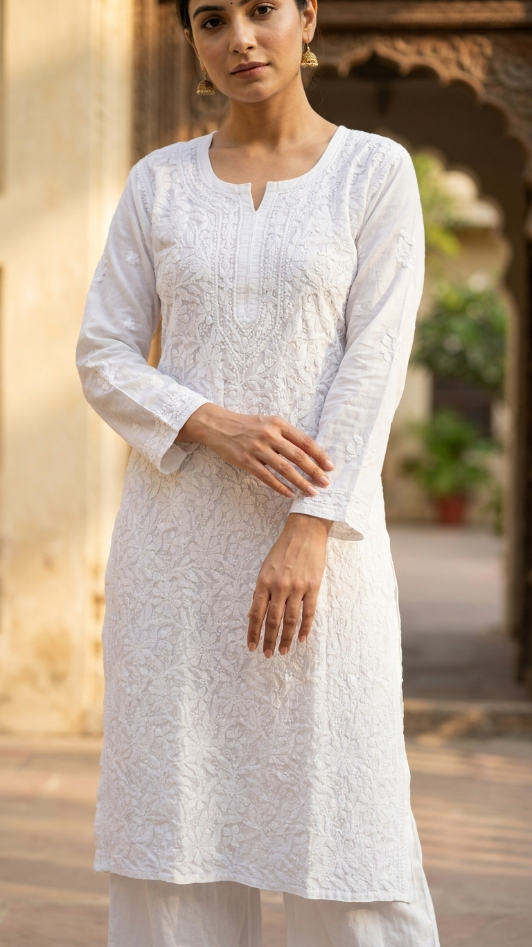 Pure Mul Chanderi Kurti - Image 2