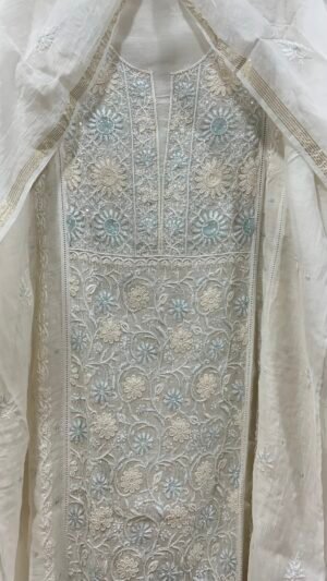 Pure Mul Chanderi Kurta and Dupatta Fabric.