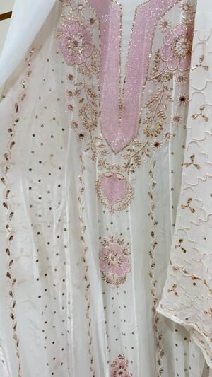 Pure Viscose Semi-Stitched Anarkali with Dupatta.
