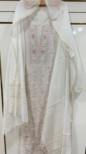 Pure Mul Chanderi Kurta and Dupatta Fabric.