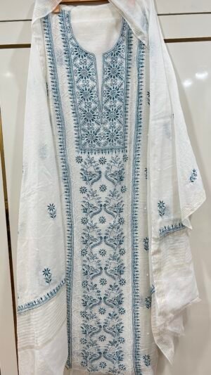 Pure Mul Chanderi Kurta and Dupatta Fabric.