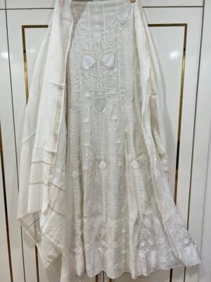 Pure Mul Chanderi Anarkali.