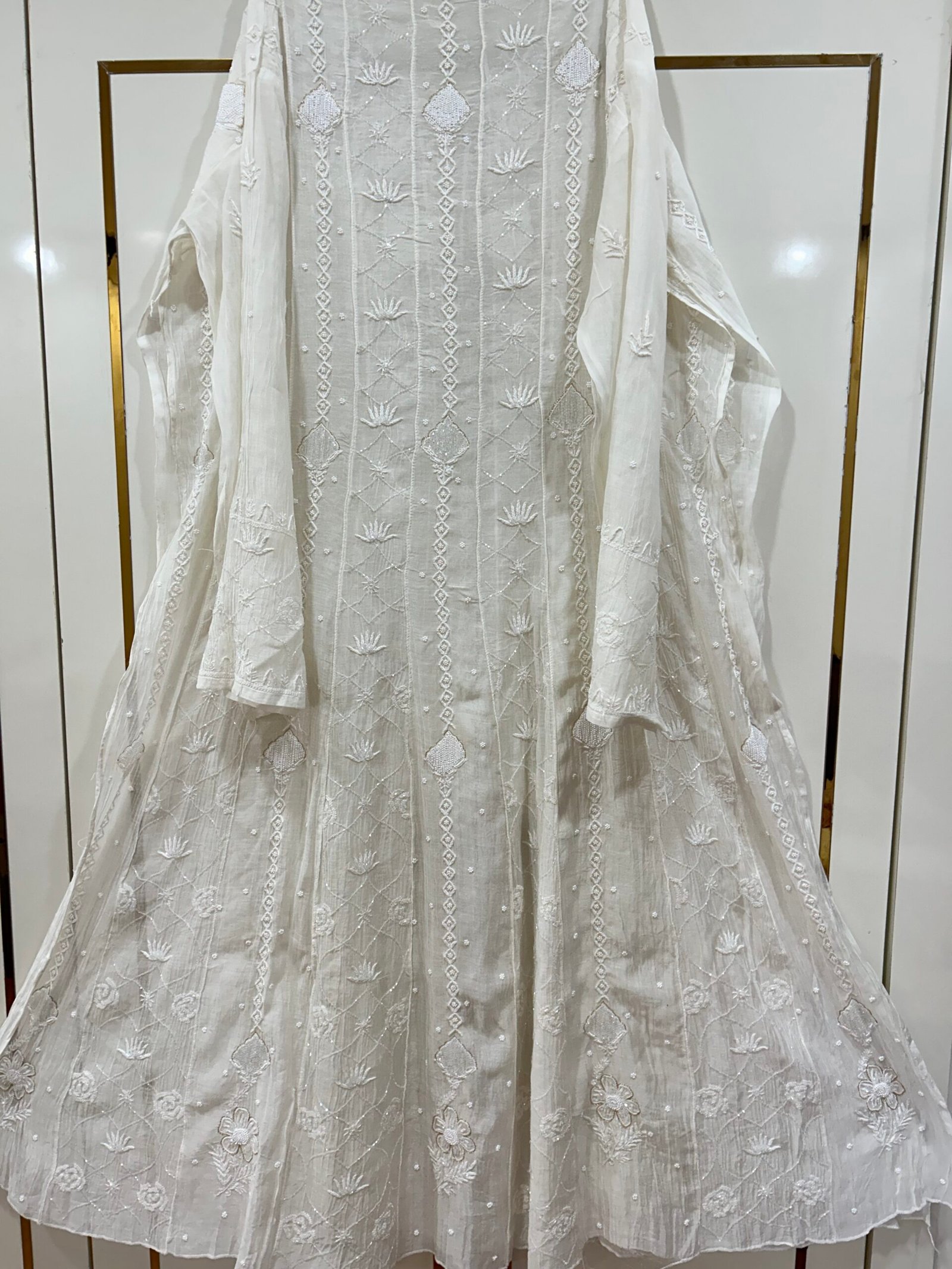 Pure Mul Chanderi Anarkali. - Image 4