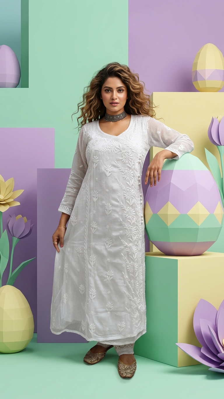 Pure Kota Angrakha Pattern Gown. - Image 2