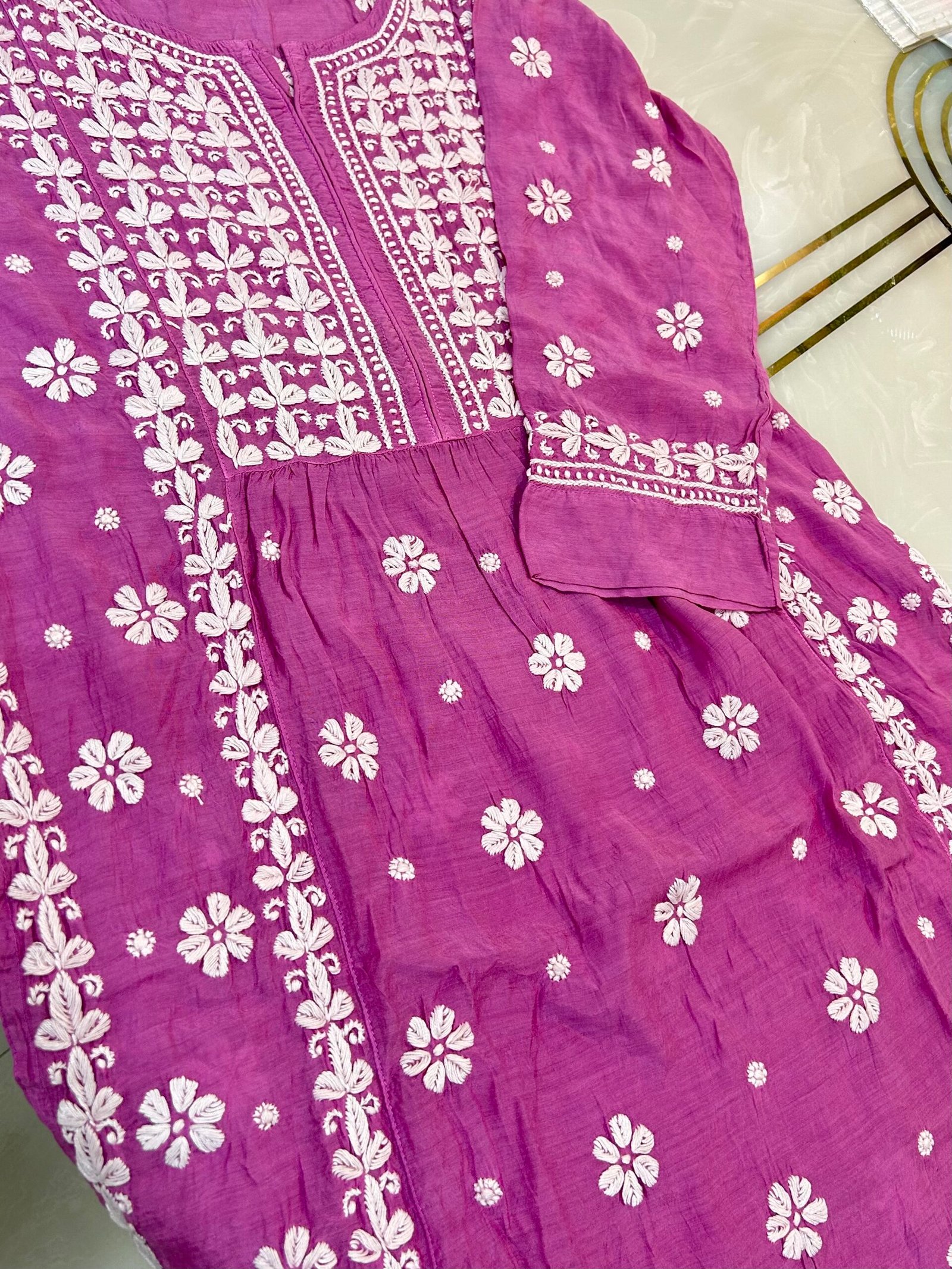 Pure Muslin Kurta and Pant Set. - Image 3