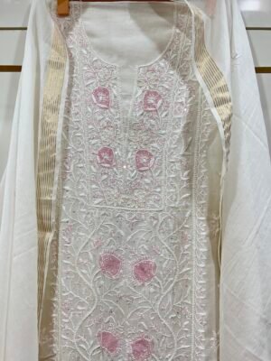 Pure Mul Chanderi Kurta And Dupatta Set.