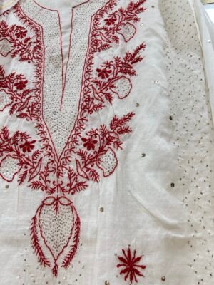 Mul Chanderi Kurta Fabric and Dupatta Set.
